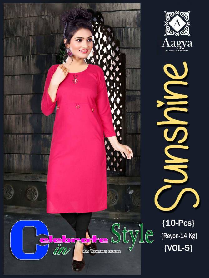 Aagya Sunshine 5 Fancy Casual Daily Wear Designer Kurti Collection